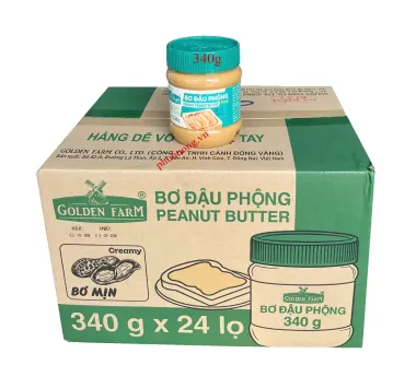 Bơ đậu phộng mịn 340g - Golden Farm - THÙNG 24 LỌ