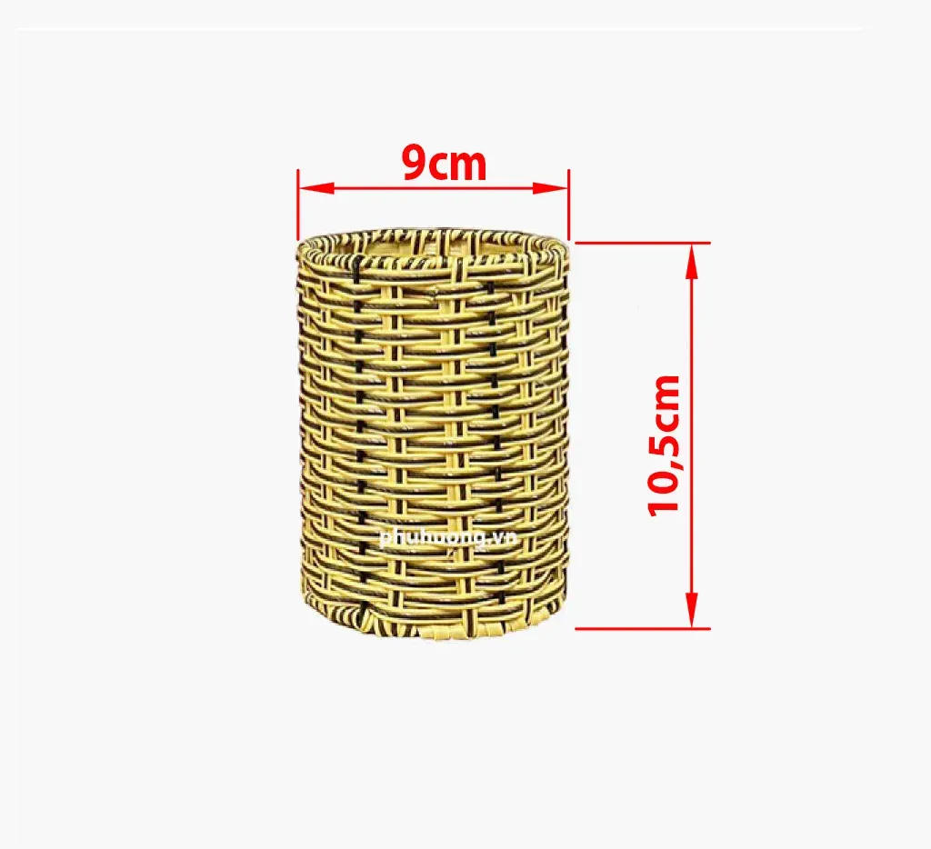 Khay mây tròn nhỏ Dxh: 9x10,5cm