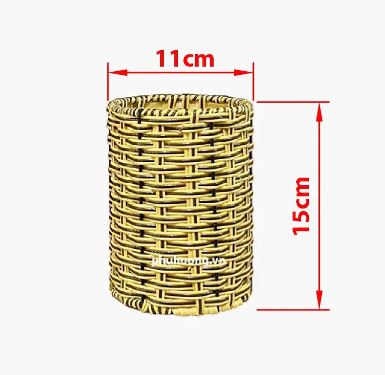 Khay mây tròn lớn Dxh: 11x15cm