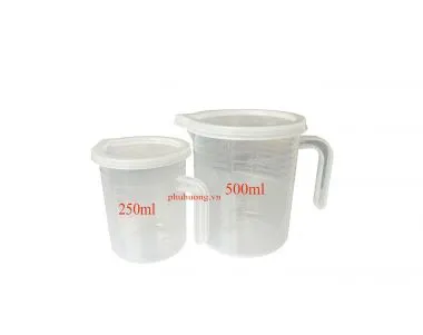 Ca đong nhựa 500ml (vạch trắng có nắp)
