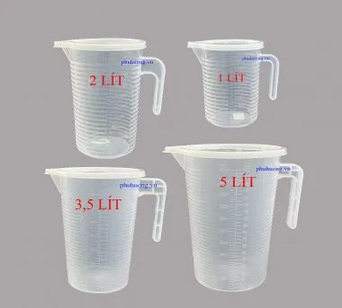 Ca đong nhựa 2000ml (loại vạch trắng có nắp)