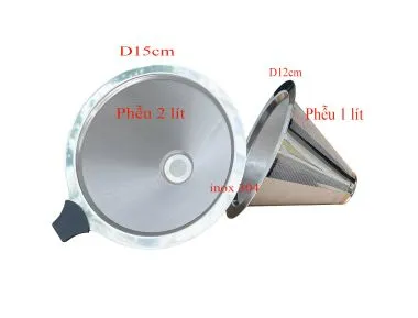 Phễu lọc trà inox 304, 2 lớp - 1 LÍT