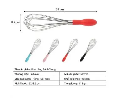 Phới lồng đánh trứng Uni MB718 dài 32cm - ĐEN