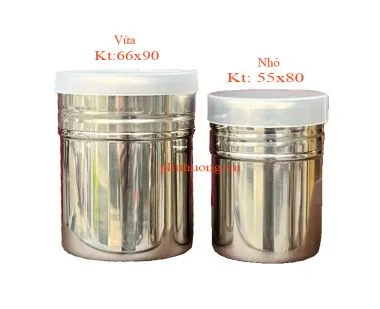 Hũ rắc bột matcha inox nhỏ - KT: 55x80