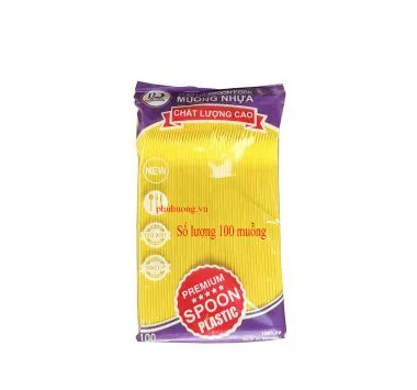 Muỗng cán dài 20cm màu vàng - dùng 1 lần, 50c/bịch