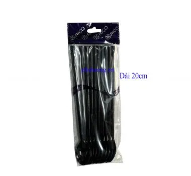 Muỗng cà phê kiểu Thái ngắn RICO đen (10 Cái/ bịch) 19cm