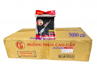 Muỗng nhựa cán dài 20cm - ĐEN - Thùng 5000 cái