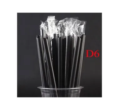 Ống hút D6 có màng bọc, đen - 1 túi 500g