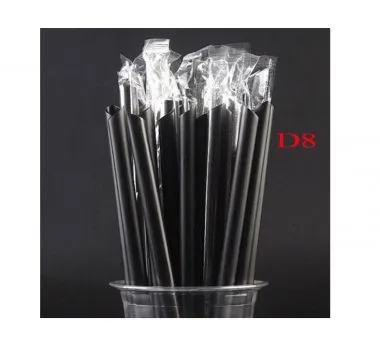 Ống hút D8 có màng bọc, đen - 1 túi 500g