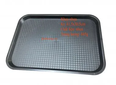 Khay nhựa JB-1216B - KT: 41,5x30x5cm (mâm chữ nhật đen)