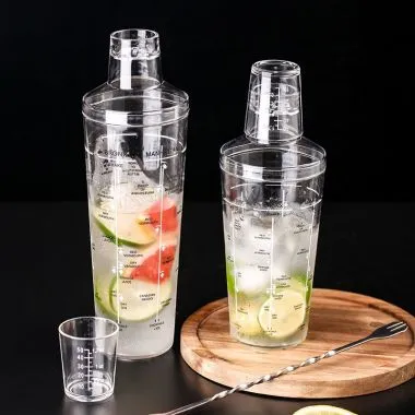 Bình lắc nhựa vạch đậm cao cấp 530ml