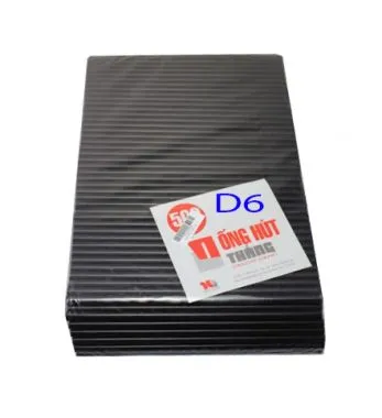 Ống hút D6 thẳng, đen 500g