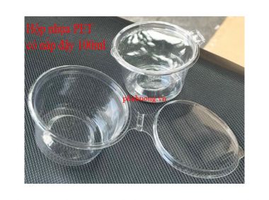 Hộp nhựa tròn PET có nắp  4oz (100ml) - CH T002 - lốc 50 cái