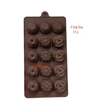 Khuôn silicon 4 loại hoa 15 ô