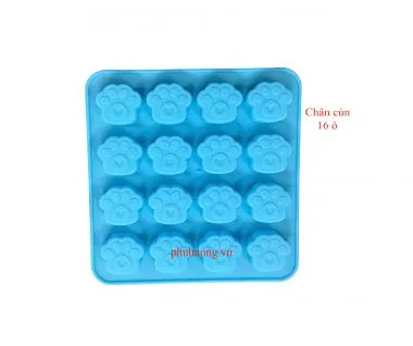 Khuôn Silicon chân cún 16 ô