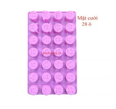 Khuôn silicon hình mặt cười 28 ô