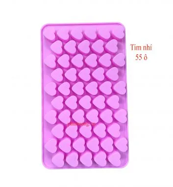 Khuôn silicon tim nhí 55 ô