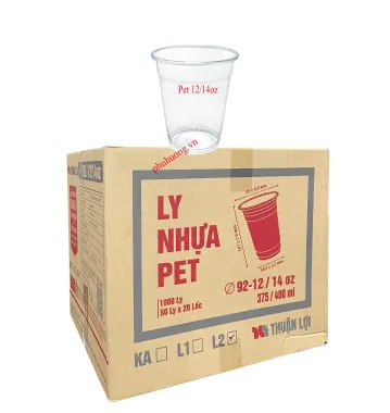 Ly nhựa Pet 12/14oz (loại 2) - D92 - Thùng 1000 cái 
