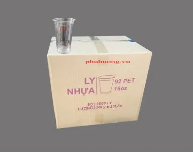 Ly nhựa PET trơn D92 - 16oz (480ml) - Loại 1 (Thùng 1000 cái)
