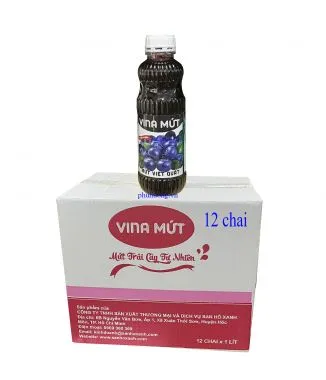 Vina mứt - Mứt việt quất - thùng 12 chai 1L
