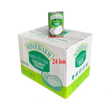 Nước cốt dừa Wonderfarm 400ml - Thùng 24 lon