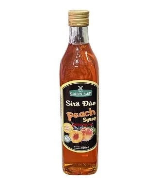 Siro Golden Farm ĐÀO 520ml (chai thủy tinh)