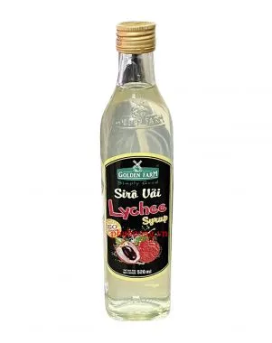 Siro Golden Farm VẢI 520ml (chai thủy tinh)