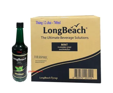 Siro Hương Bạc Hà - LongBeach Mint Syrup 740ml - Thùng 12 chai