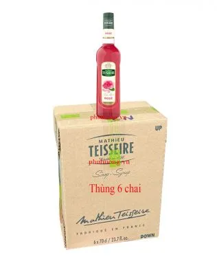 Syrup Teisseire hoa hồng 700ml - Thùng 6 chai