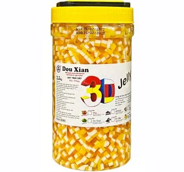 Thạch 3D hạt trái cây 3 màu 2,5kg (Dou Xian)
