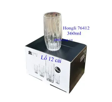 Ly thủy tinh Hongli 76412 - 360ml - Lố 12 cái