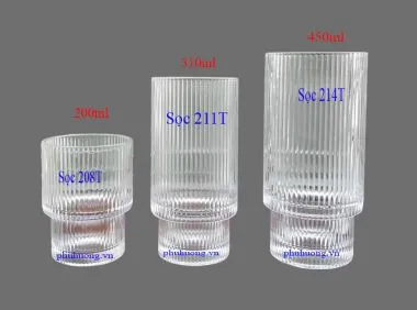 Ly thủy tinh sọc  208T - 200ml*36