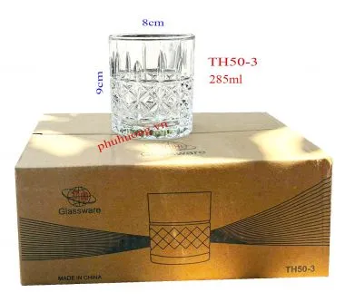Ly thủy tinh không quai 285ML (TH50-3 - 6 lố/t)