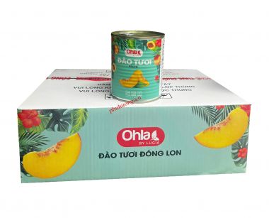 Đào tươi Ohla 900g - Thùng 12 lon (đào ngâm)