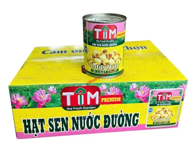 Hạt Sen Nước Đường TIM - 210gr  - Thùng 12 lon (HỒNG)