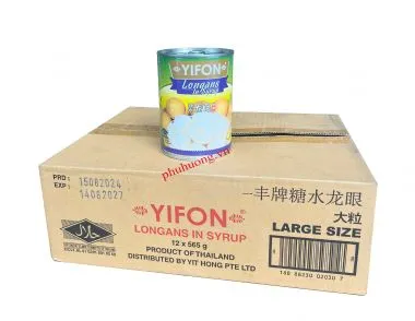 Nhãn ngâm Yifon 565g - Thái Lan - THÙNG 12 LON