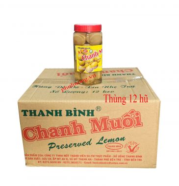 Chanh muối trái Thanh Bình 850g - Thùng 12 hũ