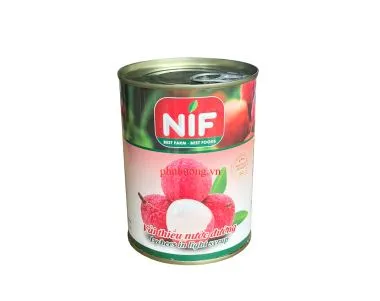 Vải thiều nước đường đóng lon Nif (vải ngâm)  