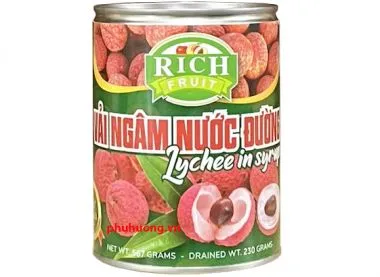 Vải ngâm nước đường Rich 565g (vải thiều)