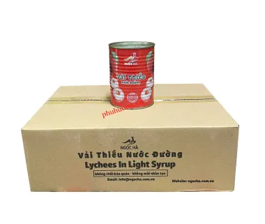 Vải thiều ngâm nước đường Ngọc Hà 565g - Thùng 12 lon