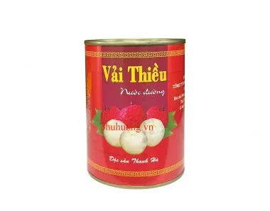 Vải thiều Thanh Hà - Vải thiều ngâm nước đường (12 Lon/ Thùng) (vải ngâm)