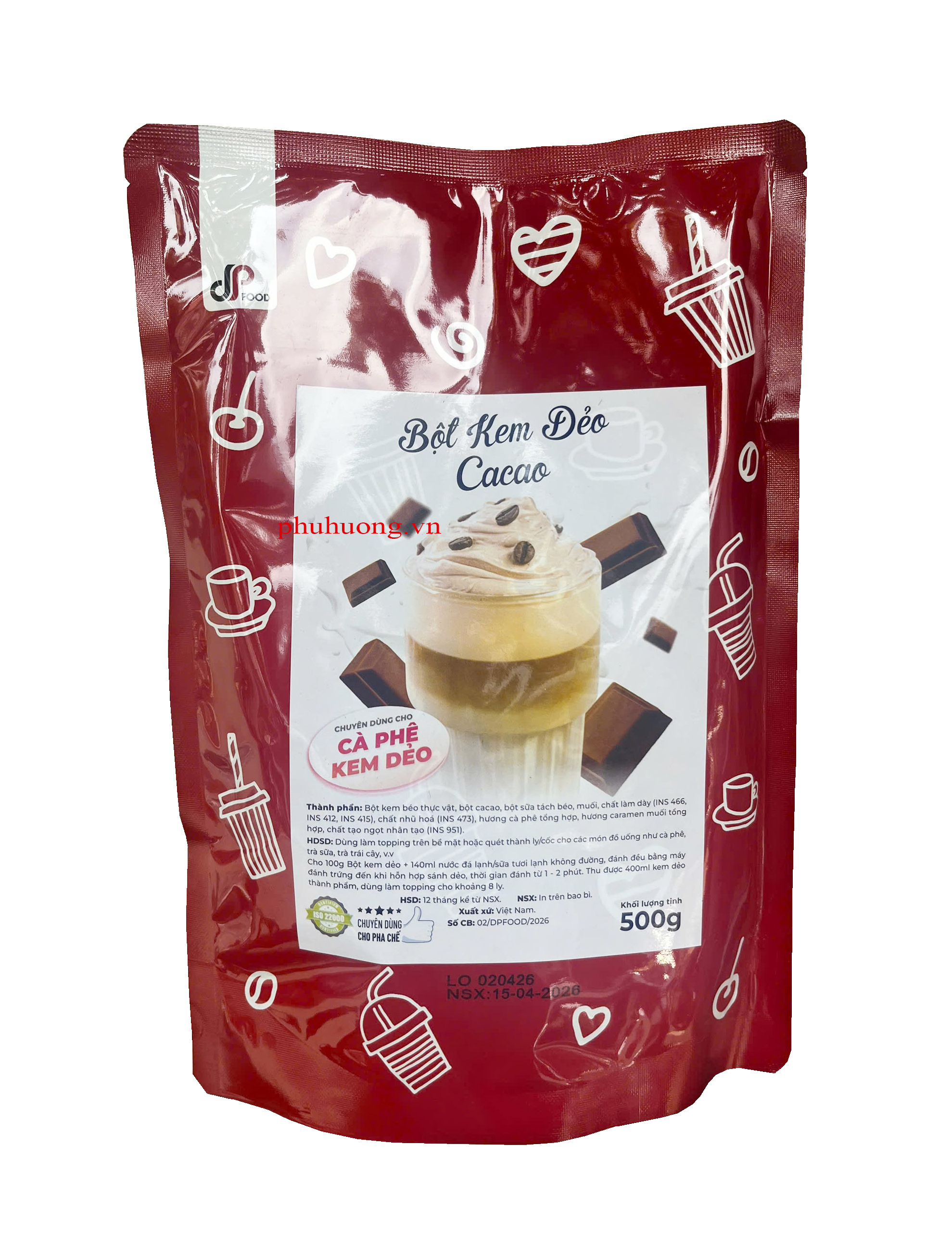 Bột Kem Dẻo Cacao 500G