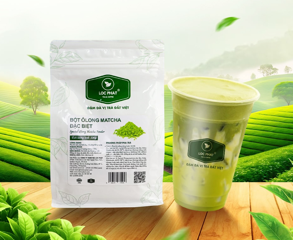Bột trà olong matcha Lộc Phát 200gr