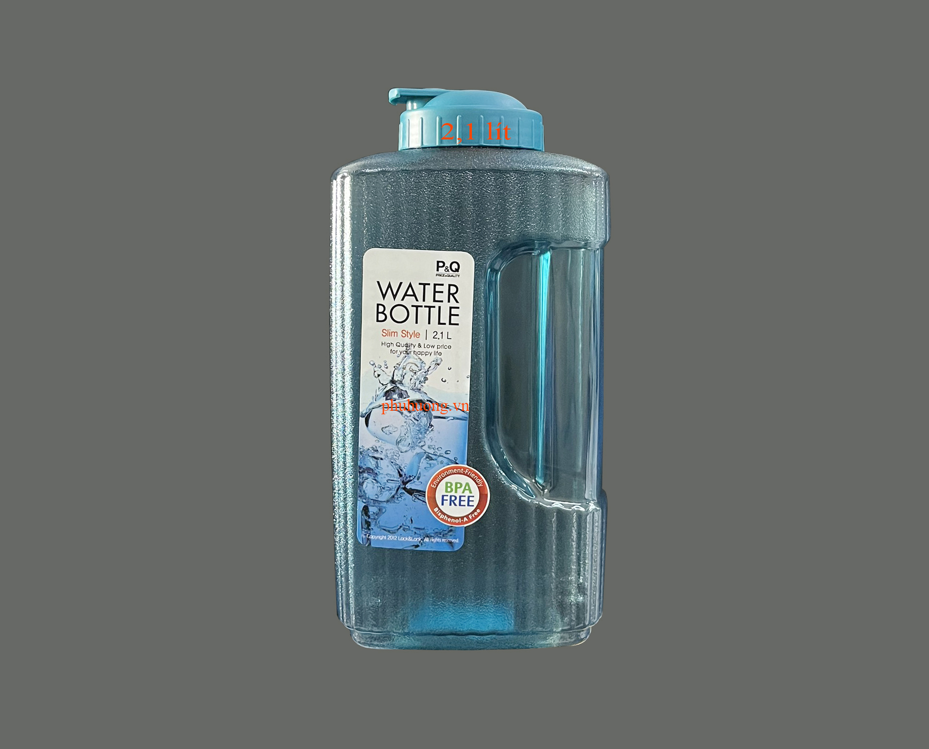 Bình nhựa Water Bottle 2,1L - MÀU (xanh dương và xanh lá)