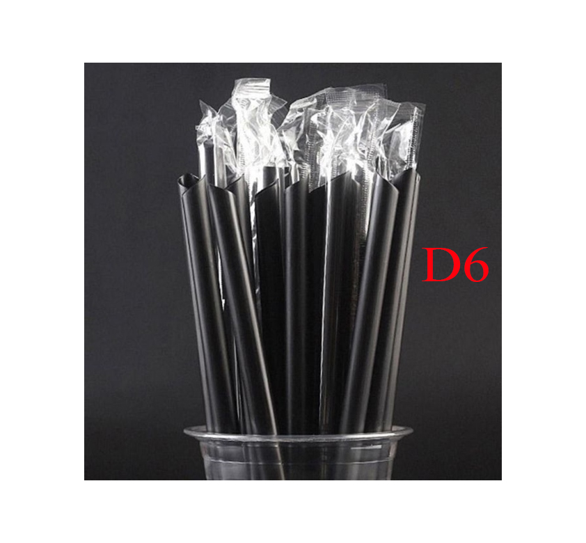 Ống hút D6 có màng bọc, đen - 1 túi 500g