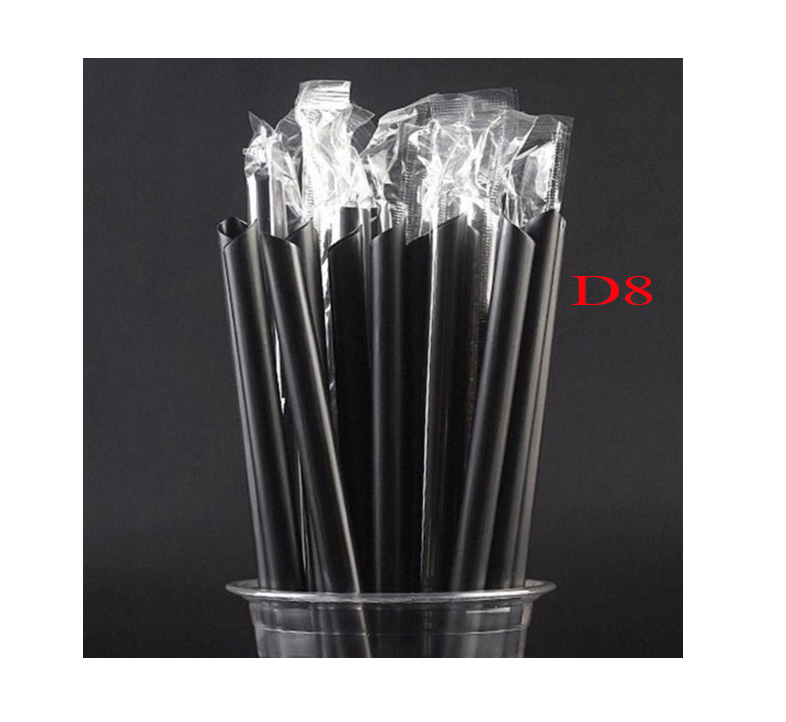 Ống hút D8 có màng bọc, đen - 1 túi 500g