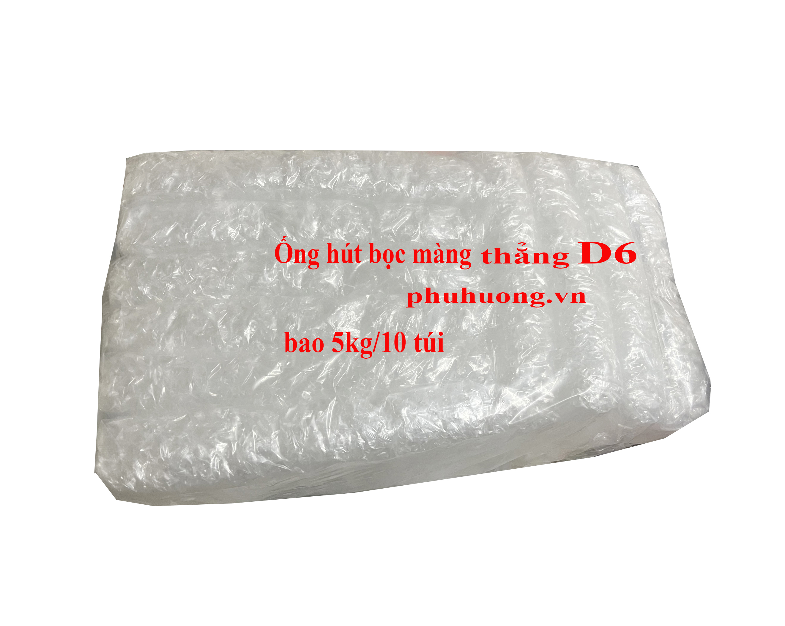 Ống hút D6 thẳng màng - bao 5kg/10 bịch