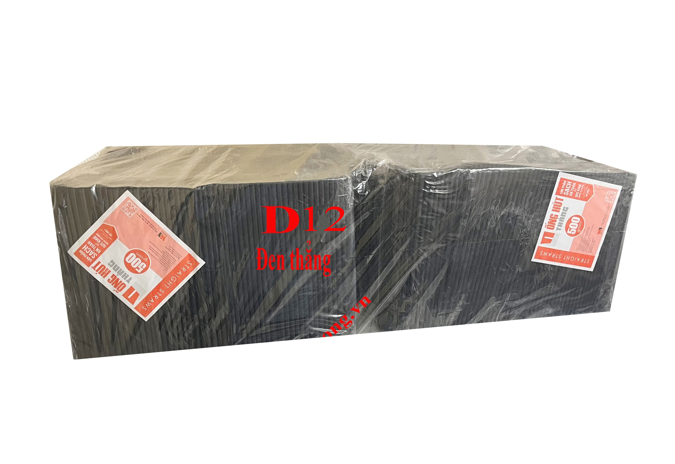 Ống hút trân châu D12 đen, nhọn, dài - bao 10 túi 500g