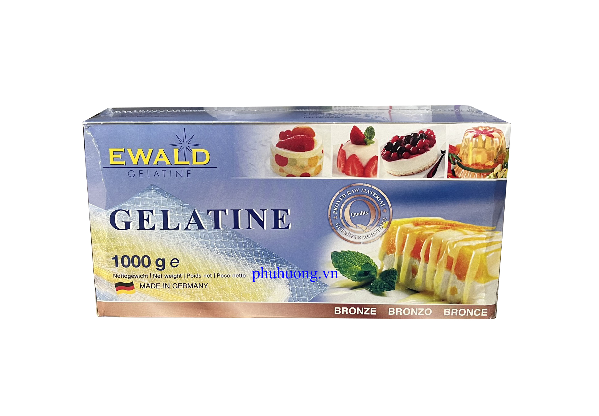Gelatine lá EWALD - Hộp 1kg