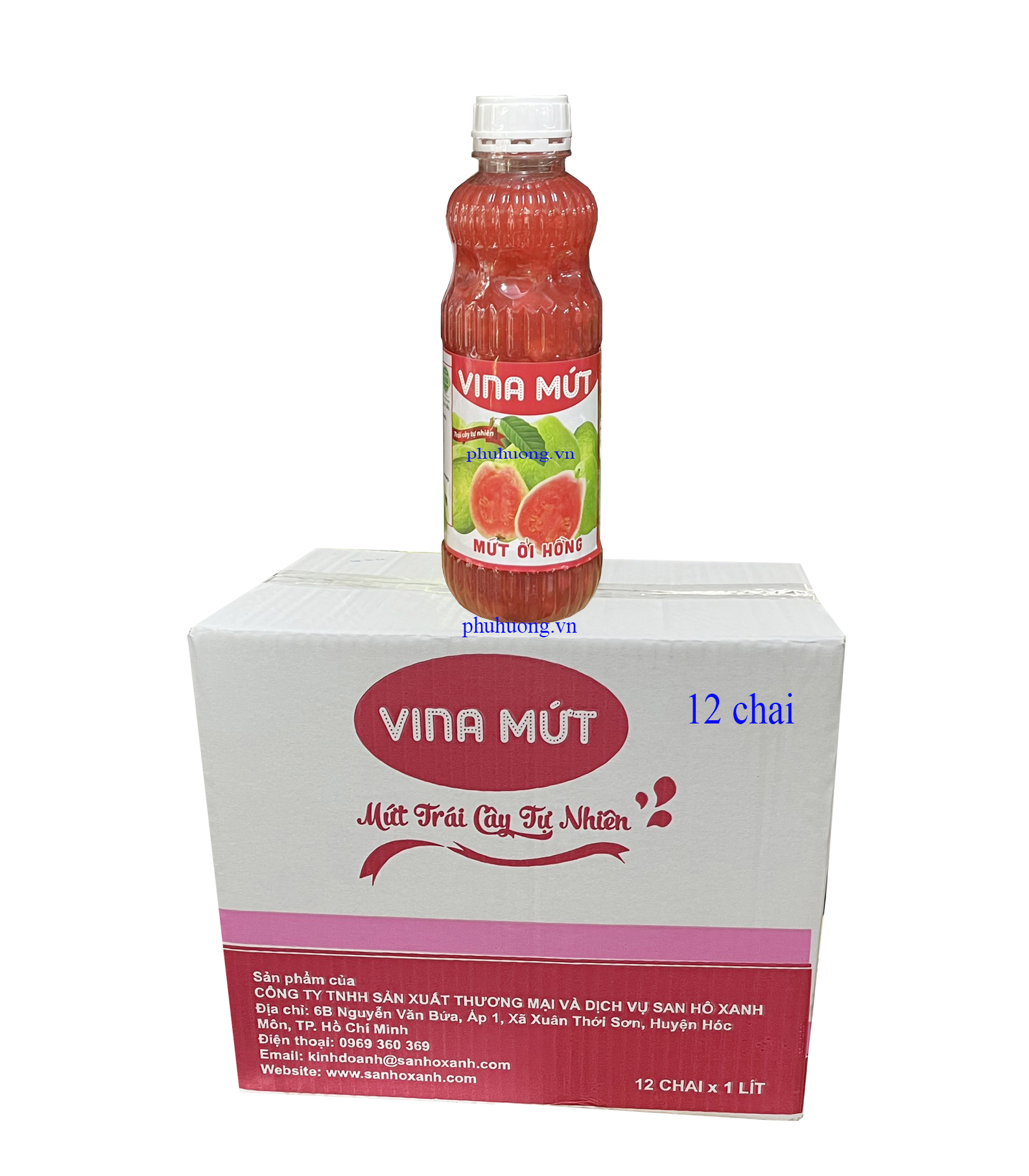 Vina mứt - Mứt ổi - thùng 12 chai 1L